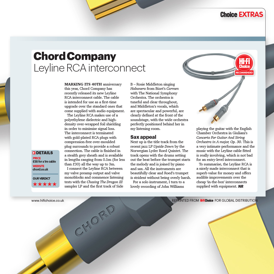 chord-company-leyline-analog-cinch-kabel-2rca-2rca image 7